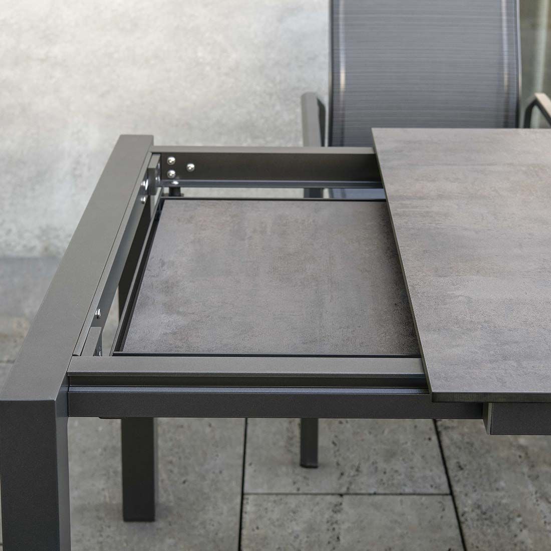 Uttrekkbart hagebord aluminium Silverstar 160/210x90 cm Stern utslått lengde