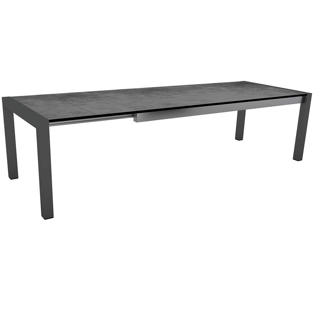Uttrekkbart hagebord aluminium/Silverstar 214/294x100 cm - Stern sett forfra