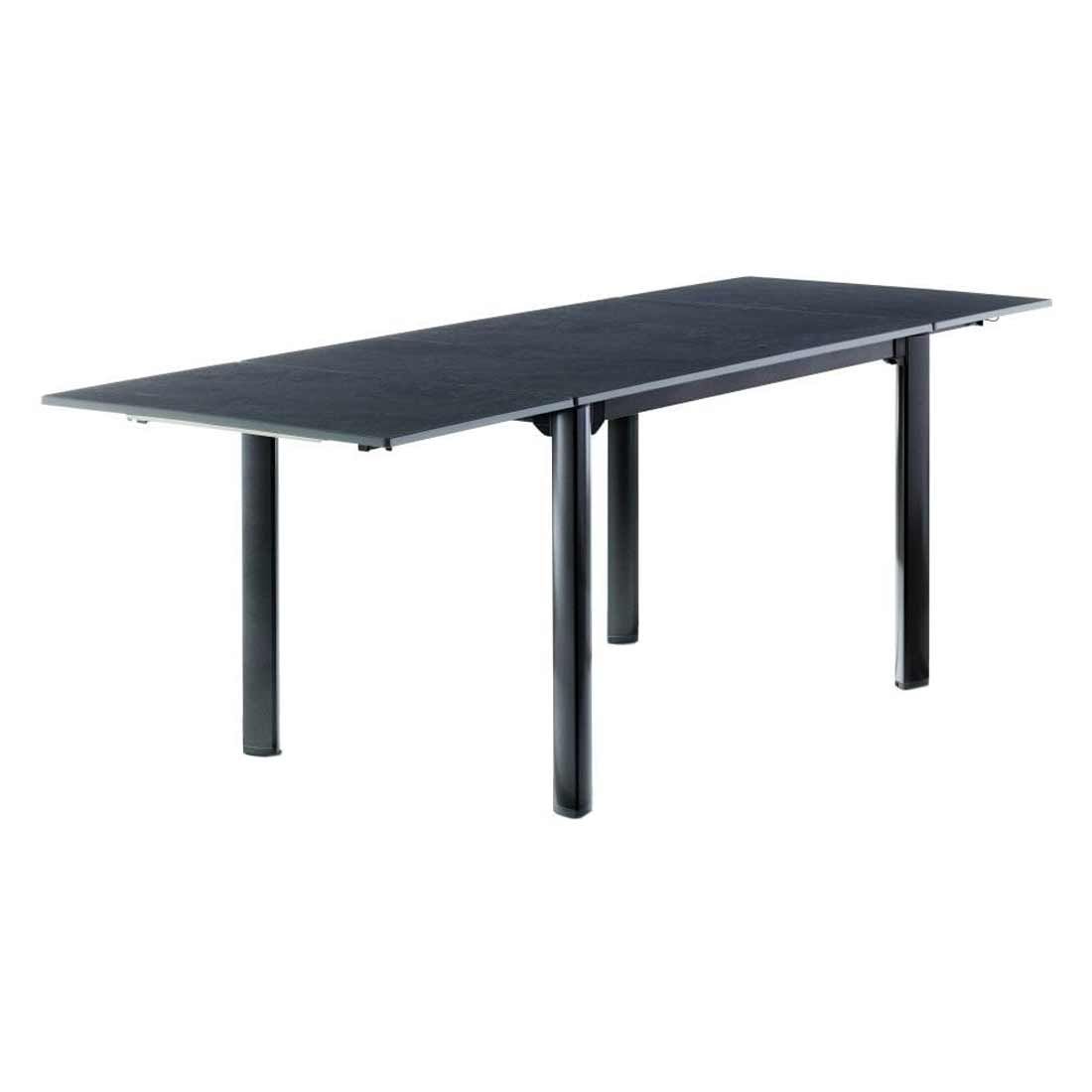 Uttrekkbart hagebord aluminium Vivodur 120-220x80cm jerngrå detalj av bordplate
