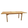 uttrekkbart hagebord brasilia teak 160 210x100 cm forfra