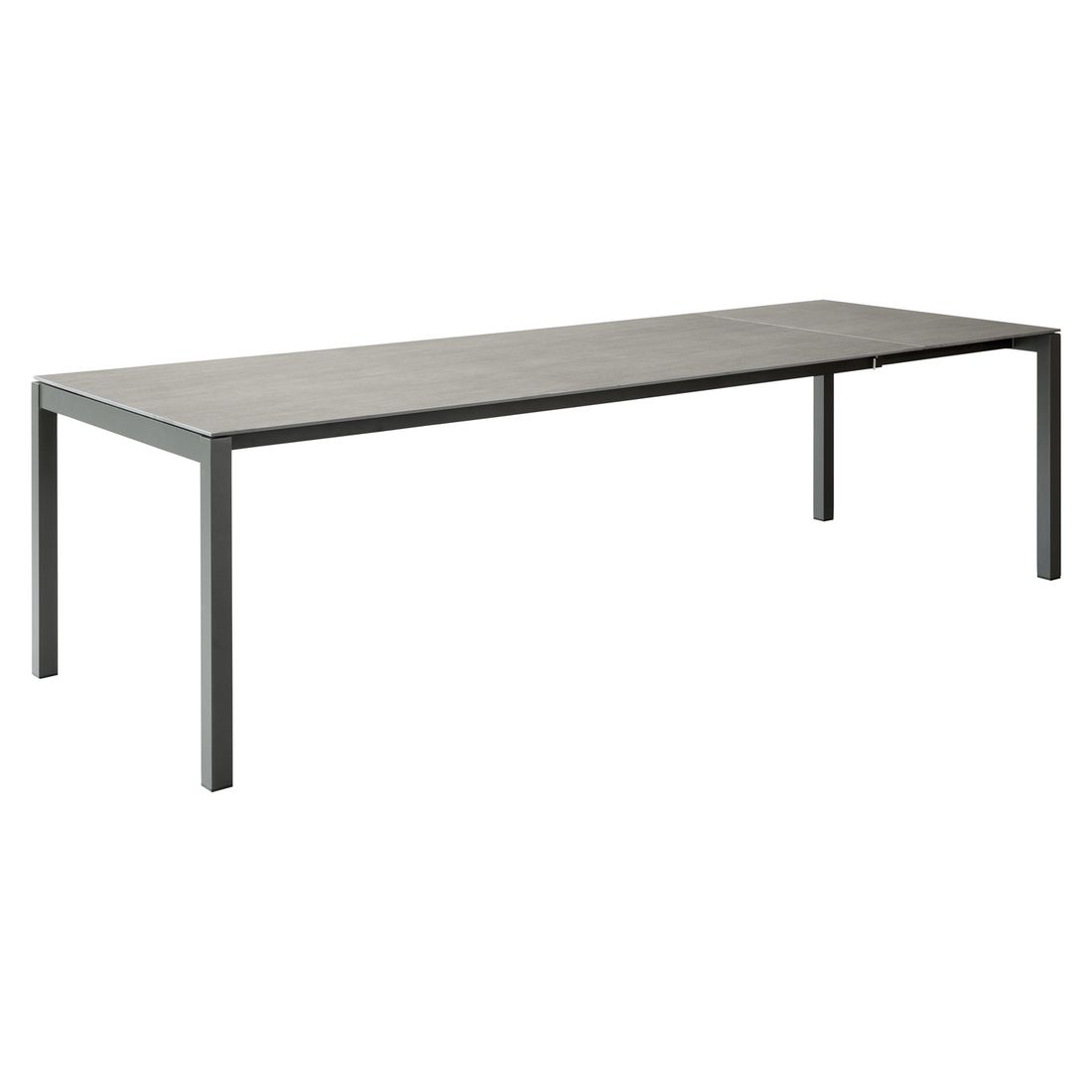 uttrekkbart hagebord classic 160/220x100cm aluminium dekton forfra