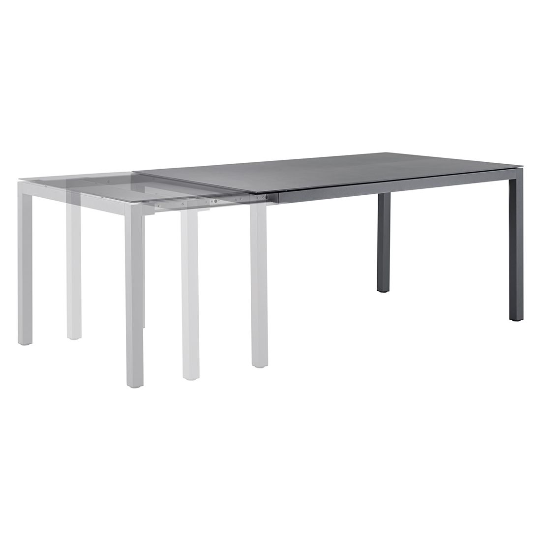 Montert Uttrekkbart hagebord Classic 160/220x100cm aluminium/Dekton i hage
