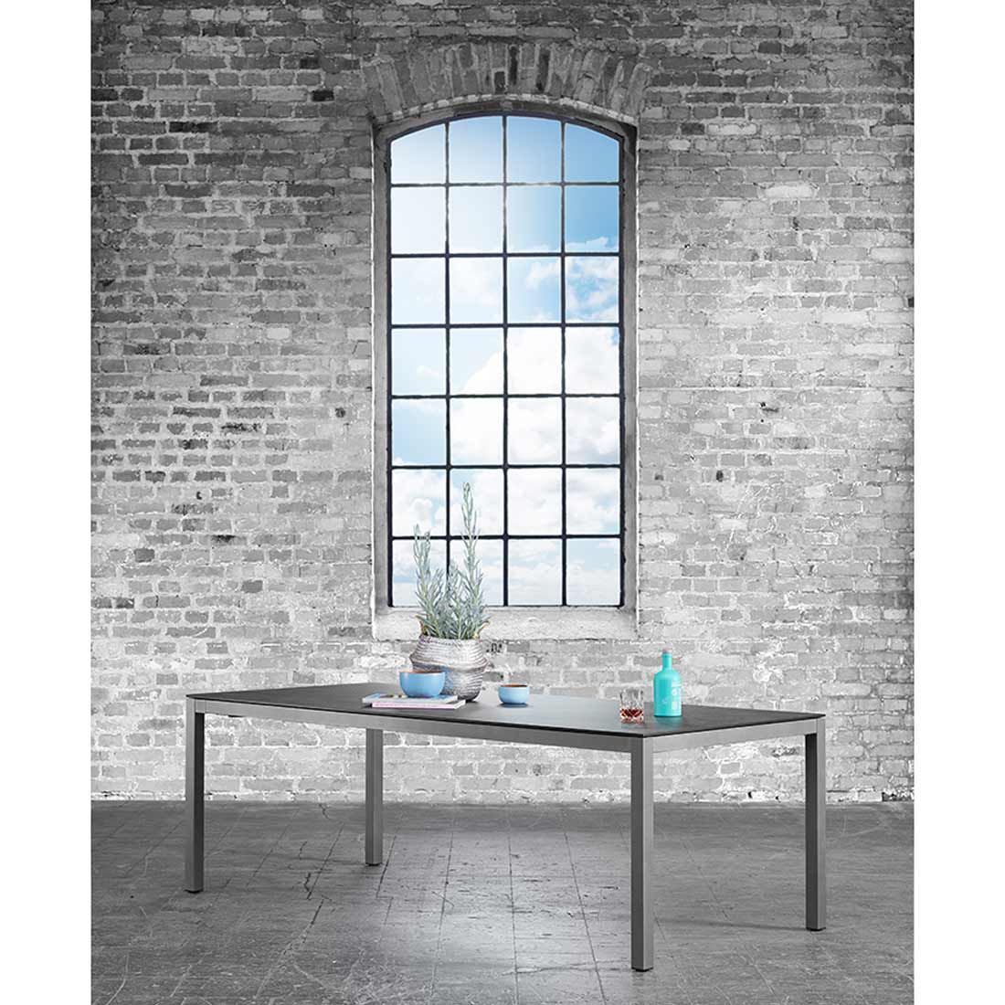 Uttrekkbart hagebord Classic 160/220x100cm aluminium/Dekton sideprofil