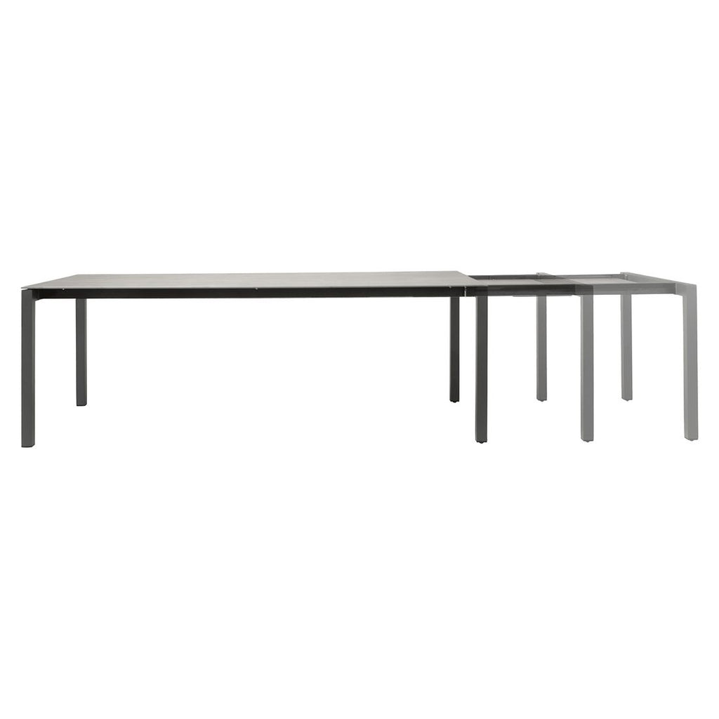 uttrekkbart hagebord classic 160/220x100cm aluminium dekton nærbilde aluminiumsramme