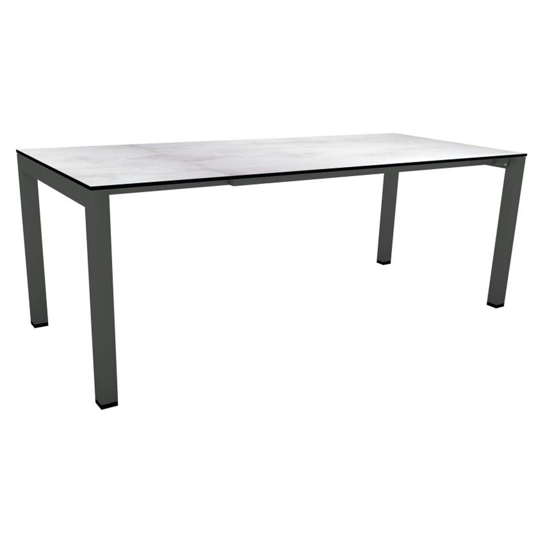 Uttrekkbart hagebord Classic aluminium Silverstar 160 210x90 cm forfra