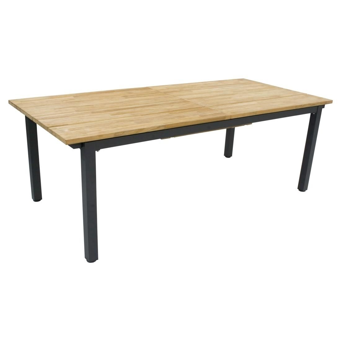 Uttrekkbart hagebord Hudson 230/310x100 cm rustfritt stål og teak forside