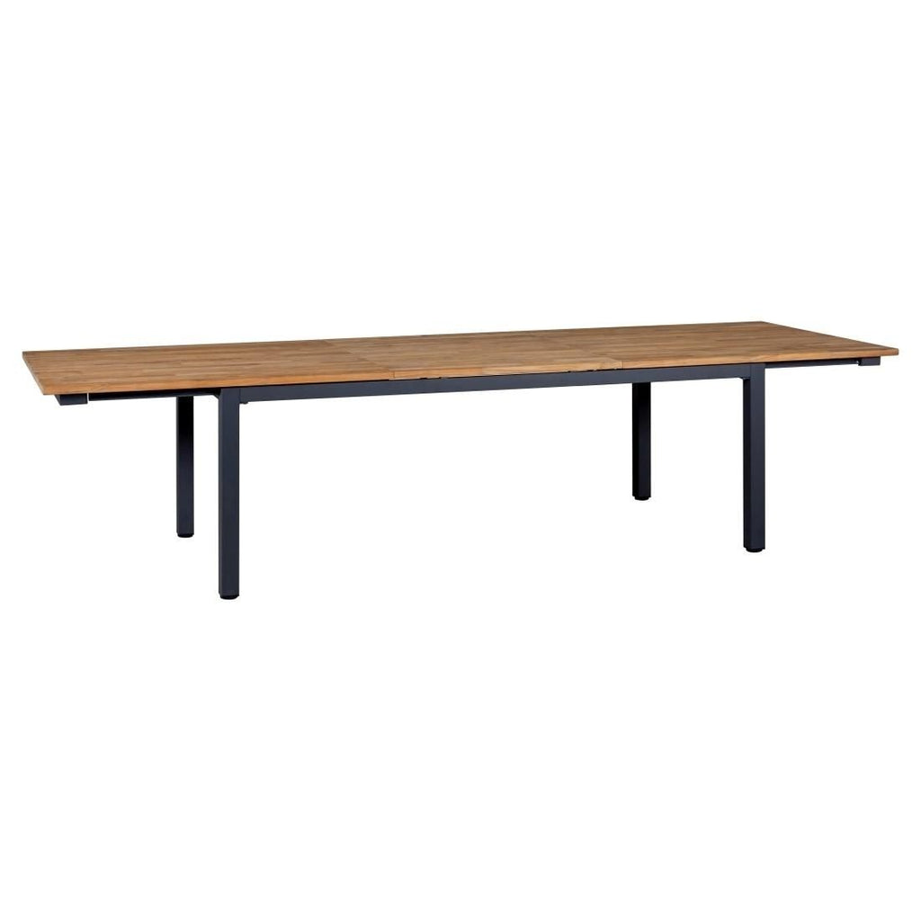 Uttrekkbart hagebord Hudson 230/310x100 cm rustfritt stål og teak bakside