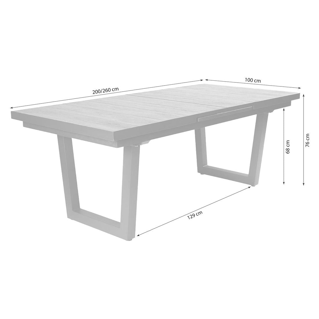 uttrekkbart hagebord keramo detalj keramisk bordplate