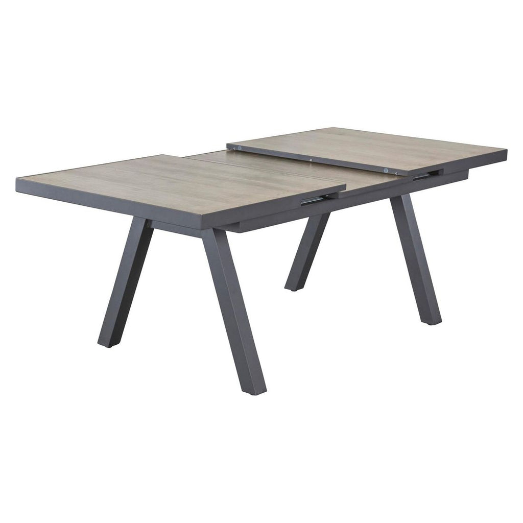 Uttrekkbart hagebord Komido 160/210x100 cm aluminium/keramikk bakside