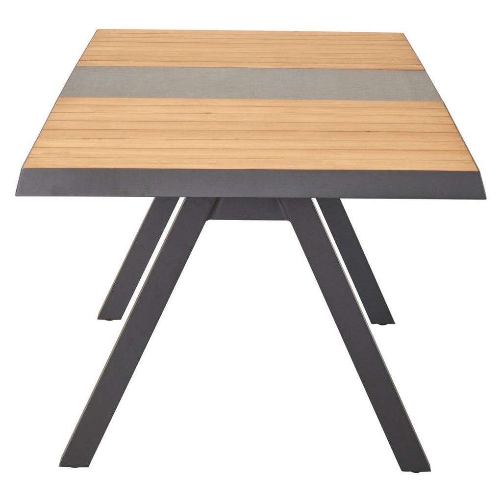 Nærbilde av aluminiumsramme på Uttrekkbart hagebord Kumasi aluminium/teak 160/210x100 cm