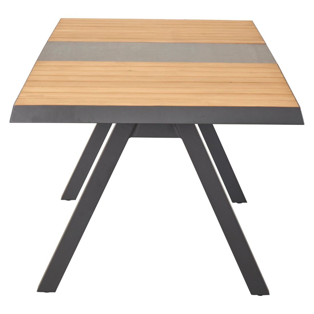 Nærbilde av aluminiumsramme på Uttrekkbart hagebord Kumasi aluminium/teak 160/210x100 cm