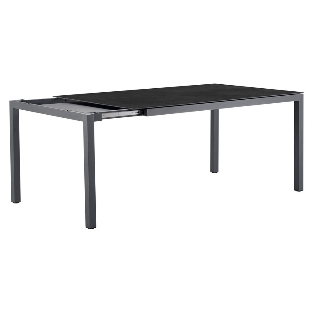 Uttrekkbart hagebord Mia aluminium/keramikk 220-300x100 cm detalj av bordplate