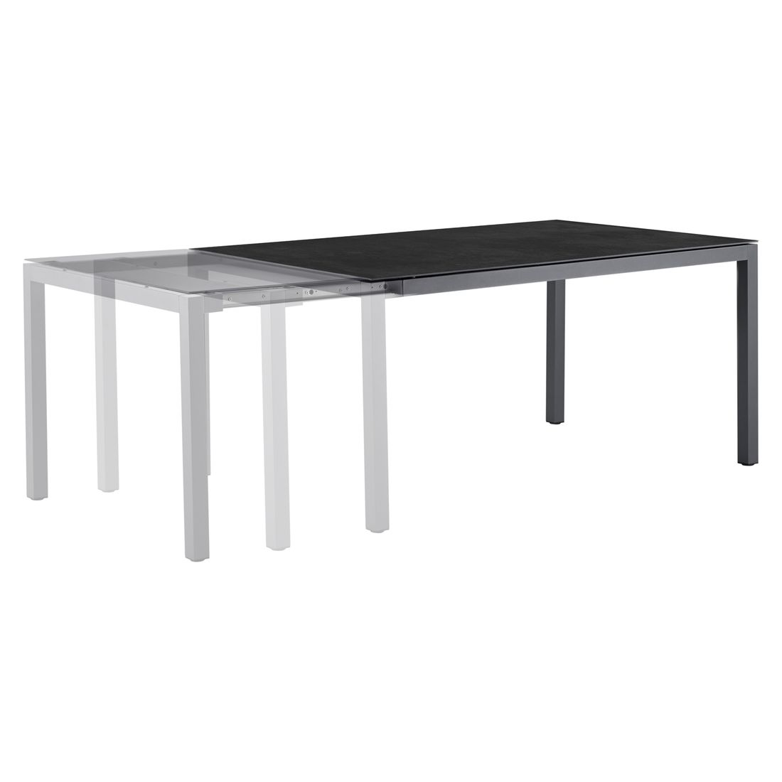 Uttrekkbart hagebord Mia aluminium/keramikk 220-300x100 cm utvidet lengde
