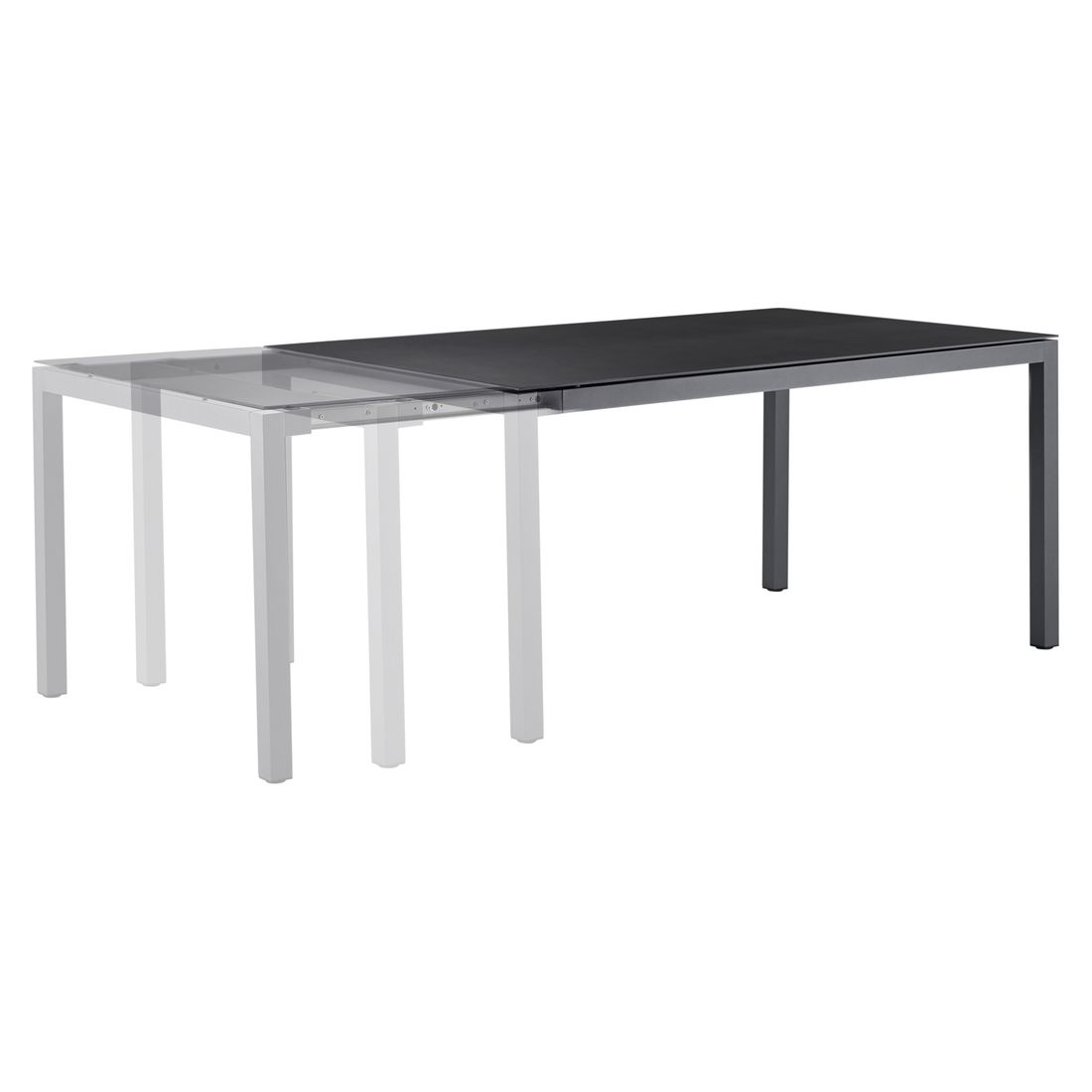 Uttrekkbart hagebord Mia aluminium/Dekton med plass til seks personer