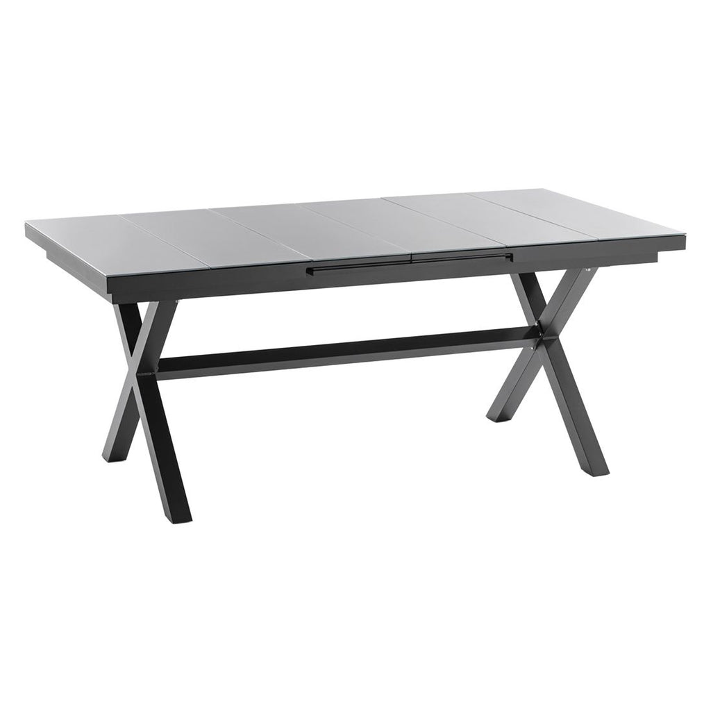 Uttrekkbart hagebord Nalvo 180/240x100 cm aluminium/glass forfra