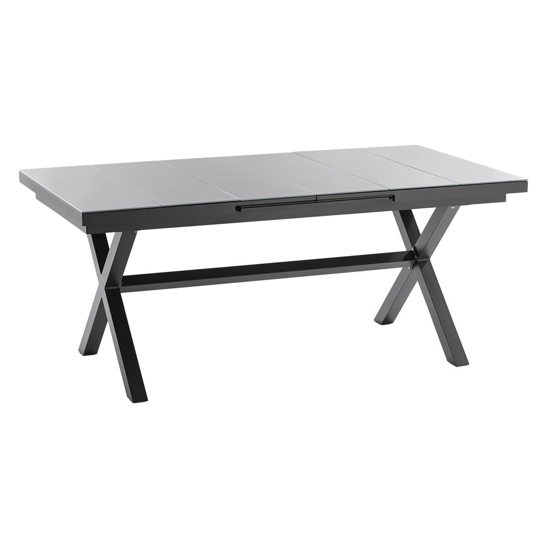 Uttrekkbart hagebord Nalvo 180/240x100 cm aluminium/glass forfra