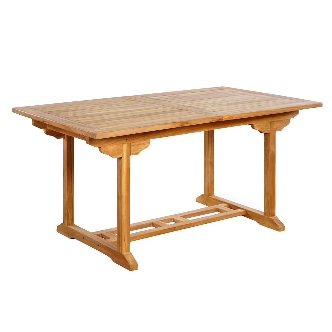 Uttrekkbart hagebord Ontario 160/210x90cm teak forfra