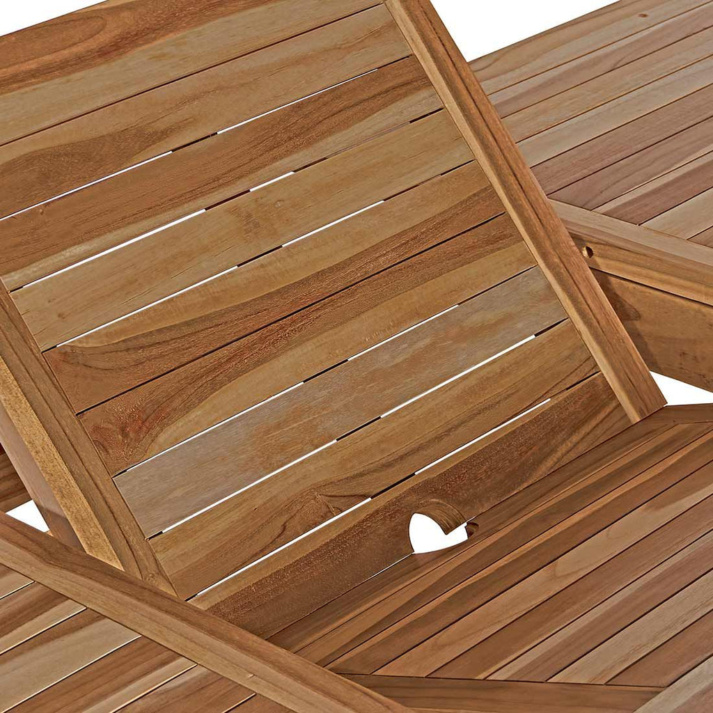 Nærbilde av teakmateriale på Uttrekkbart hagebord Ontario teak 180/240x100 cm - OUTLIV