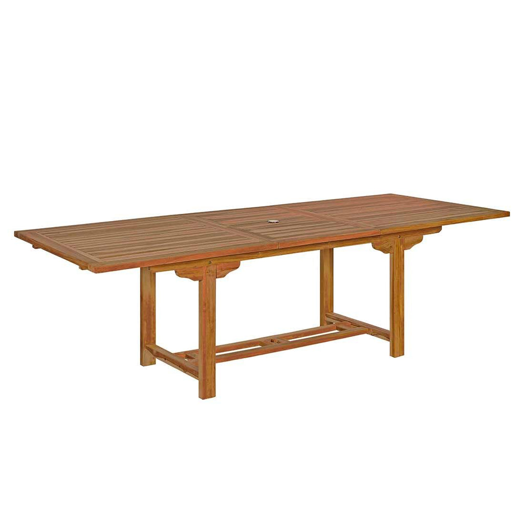 Uttrekkbart hagebord Ontario teak 180/240x100 cm - OUTLIV med utstrakt bordplate