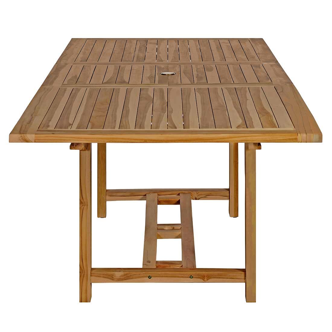 Uttrekkbart hagebord Ontario teak 180/240x100 cm - OUTLIV med naturlig farge