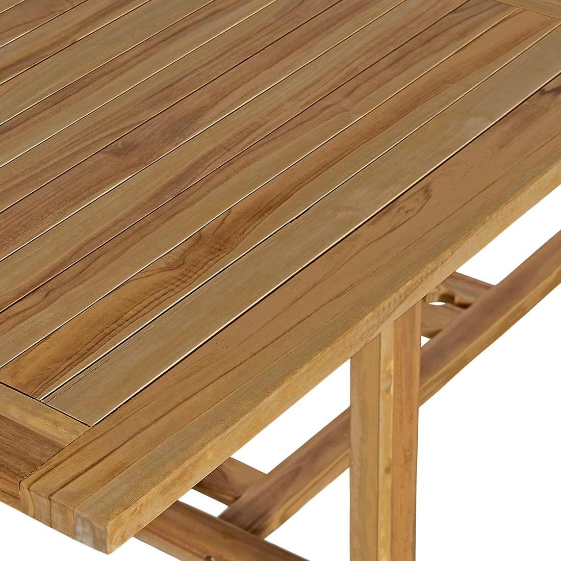 Uttrekkbart hagebord Ontario teak 180/240x100 cm - OUTLIV detalj av bordben