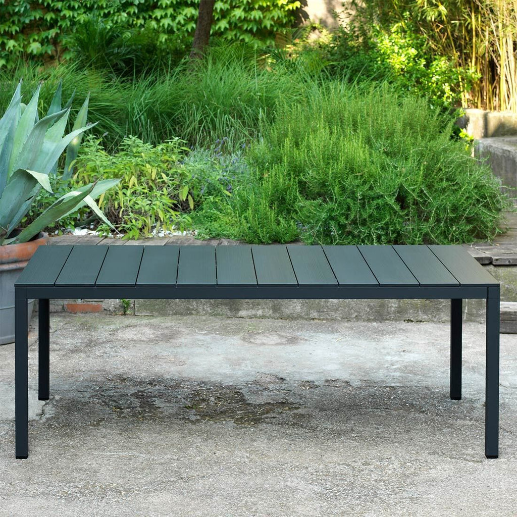Uttrekkbart hagebord Rio 210/280x100 cm aluminium - Nardi montert på terrasse