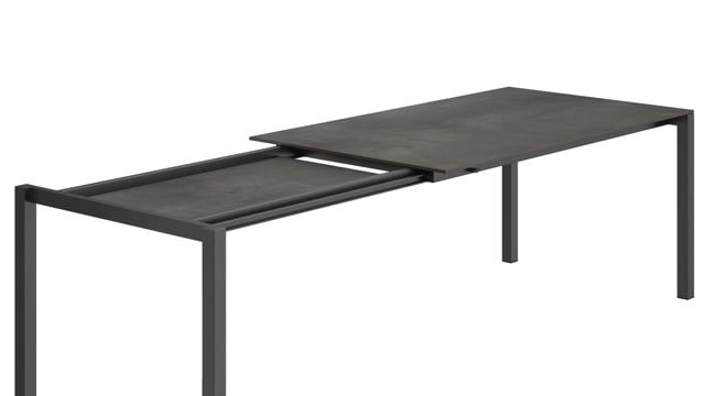 Uttrekkbart hagebord rustfritt stål HPL 140-210x70 cm - OUTLIV forfra