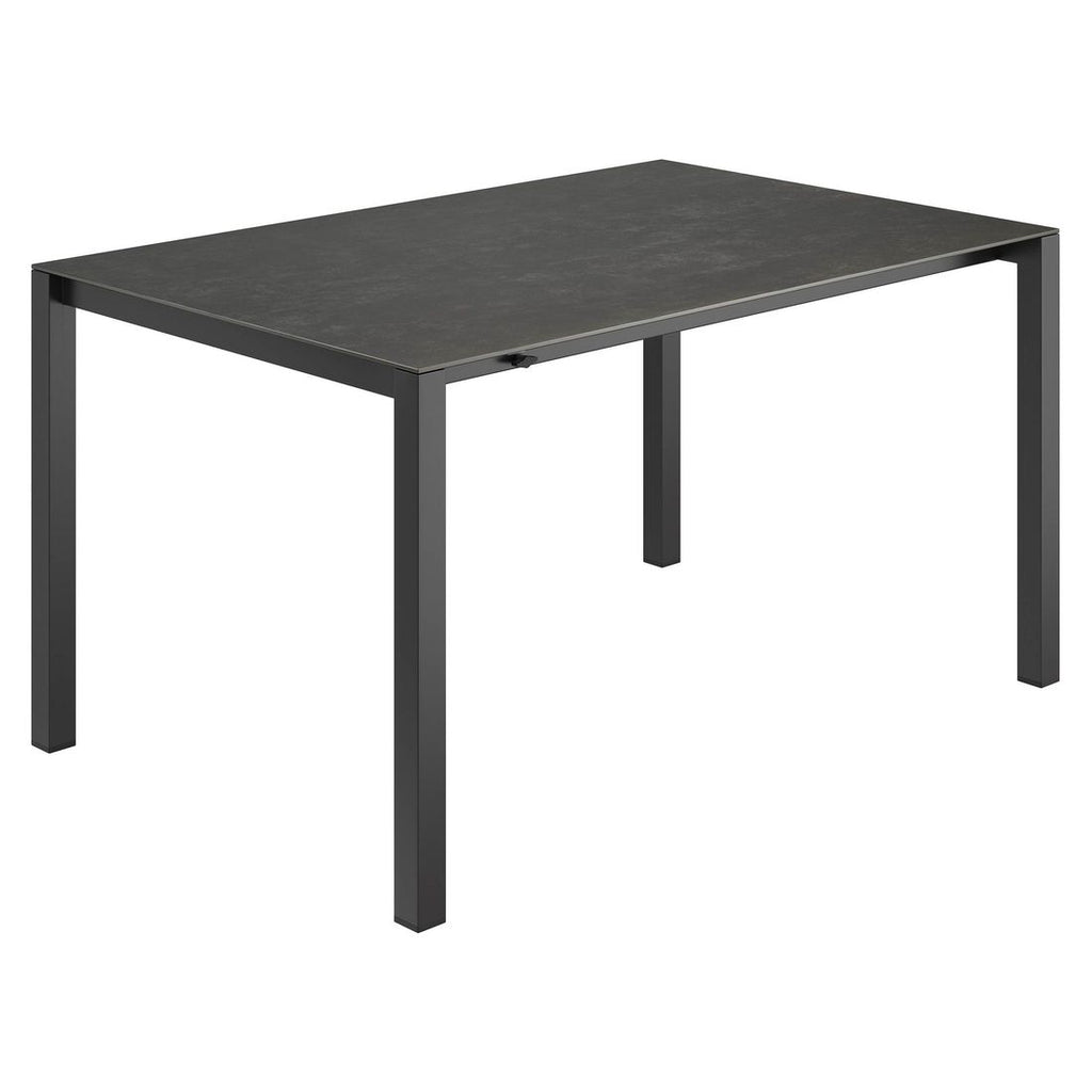 uttrekkbart hagebord rustfritt stål/glasskeramikk 140 210x70 cm bakside
