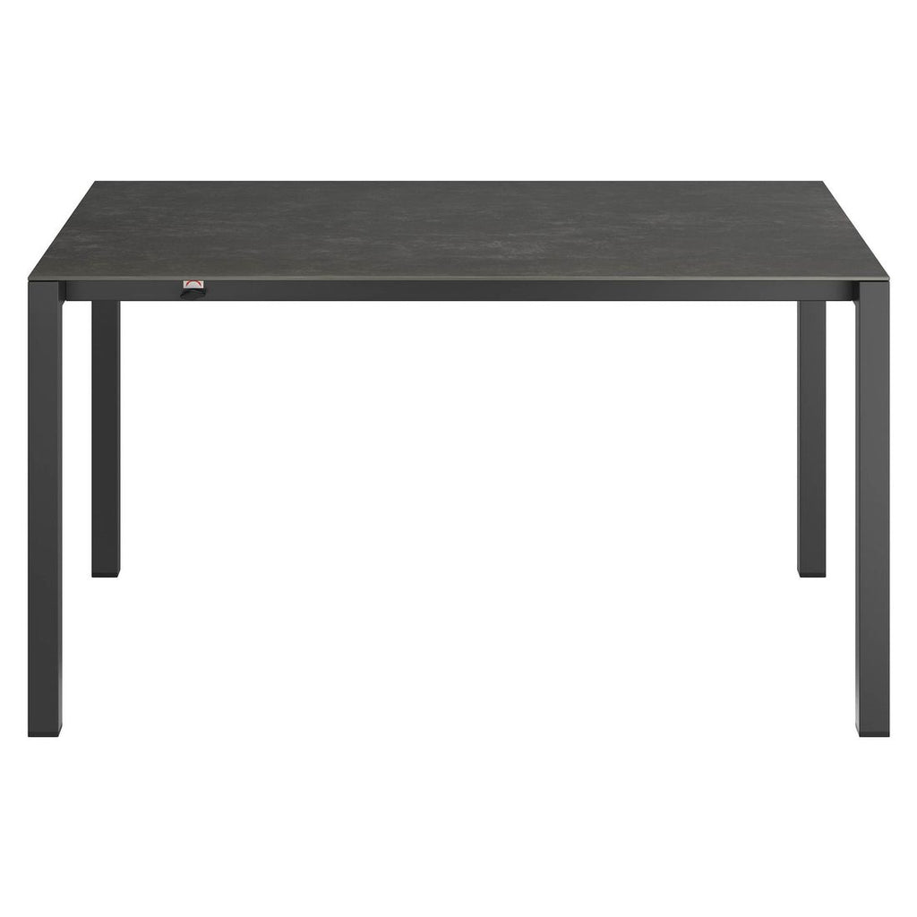 uttrekkbart hagebord rustfritt stål/glasskeramikk 140 210x70 cm nærbilde ramme