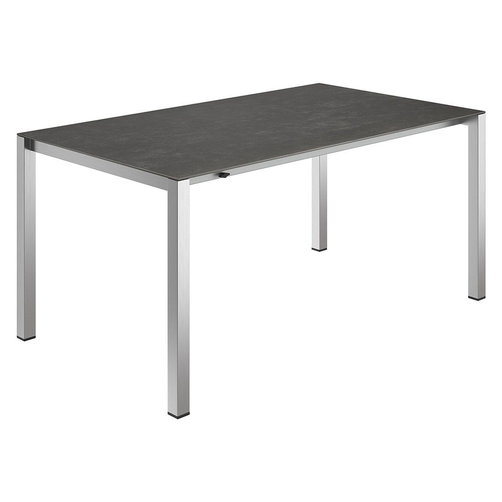 Uttrekkbart hagebord rustfritt stål/glasskeramikk 160-267 cm bakside