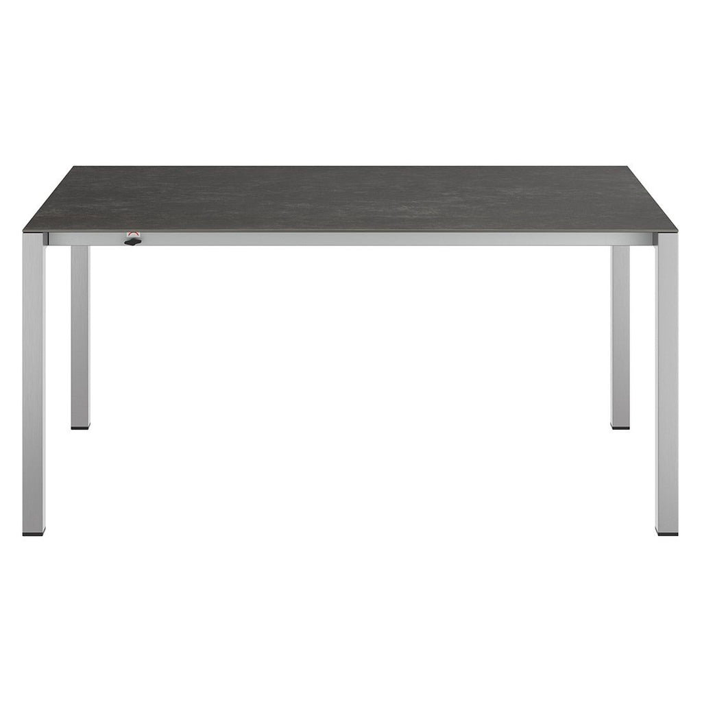Uttrekkbart hagebord rustfritt stål/glasskeramikk 160-267 cm utvidet