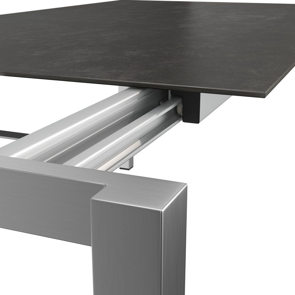 Uttrekkbart hagebord rustfritt stål/glasskeramikk 160-267 cm med plass til 10 personer