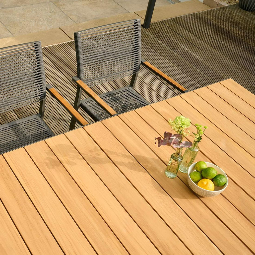 Uttrekkbart hagebord Sincro sett ovenfra