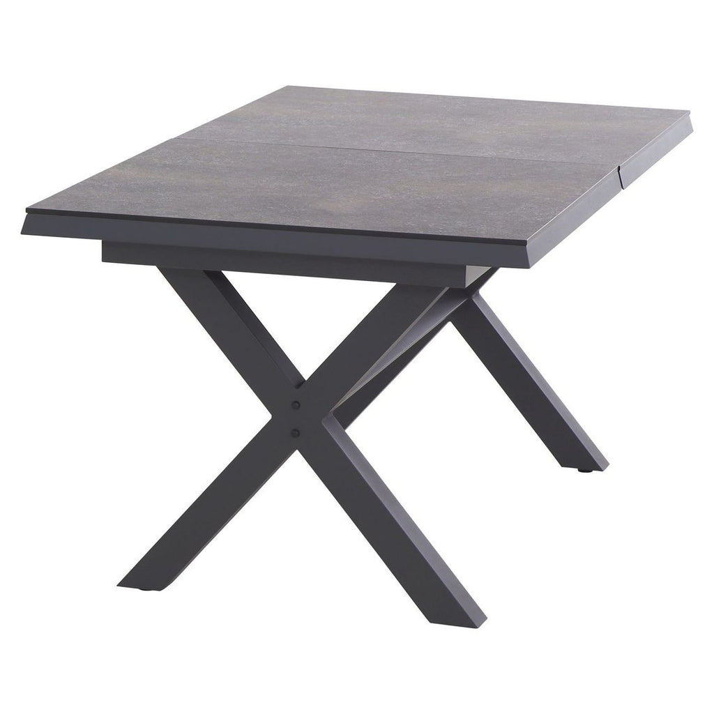 uttrekkbart hagebord sincro 160 200x90 cm aluminium hpl nærbilde ben