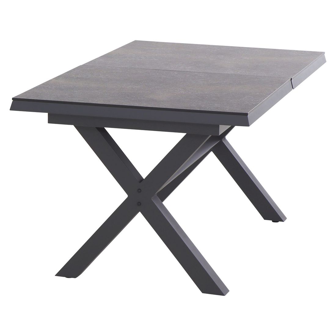 uttrekkbart hagebord sincro 160 200x90 cm aluminium hpl nærbilde ben