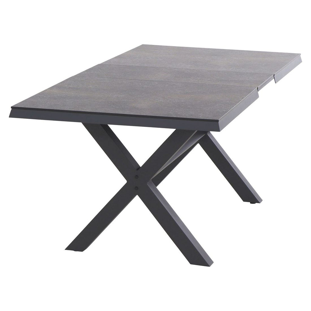 uttrekkbart hagebord sincro 160 200x90 cm aluminium hpl utslått lengde