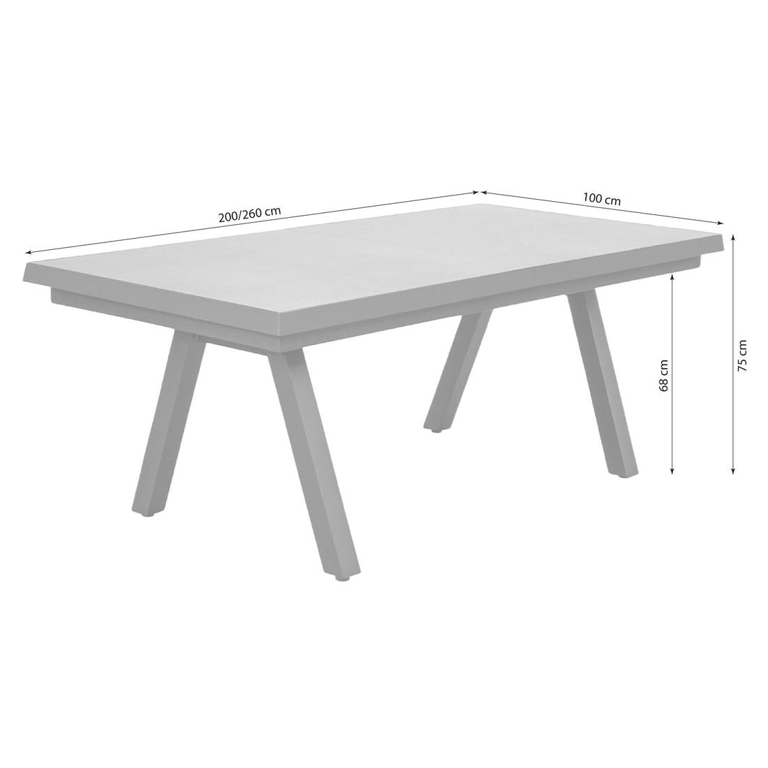 Uttrekkbart hagebord Sondrino bakside