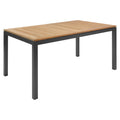Uttrekkbart hagebord South Wales 150/210x90 cm aluminium teak forfra