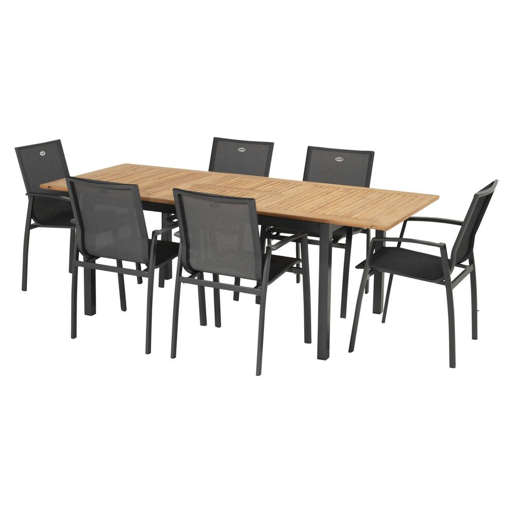 Uttrekkbart hagebord South Wales 150/210x90 cm aluminium/teak - Hartman