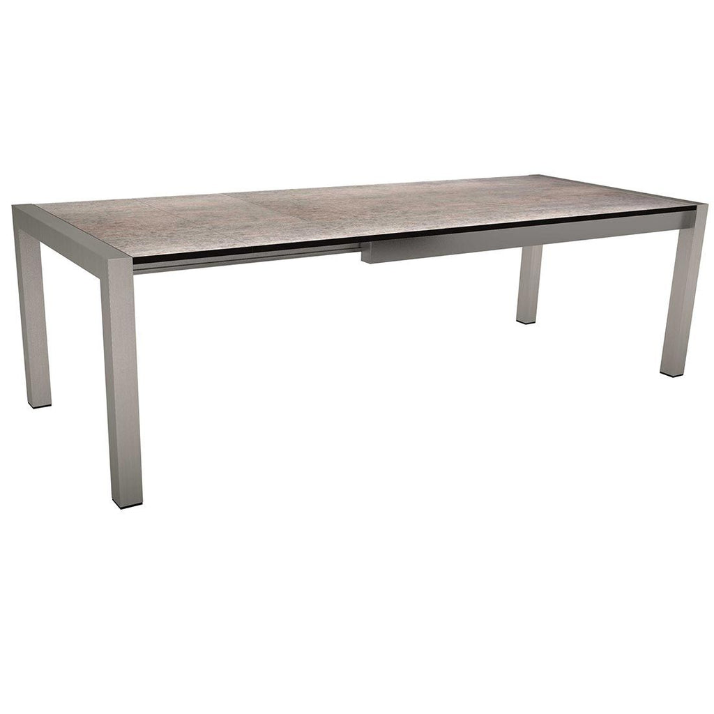 Uttrekkbart hagebord Standard rustfritt stål Silverstar detalj av bordplate