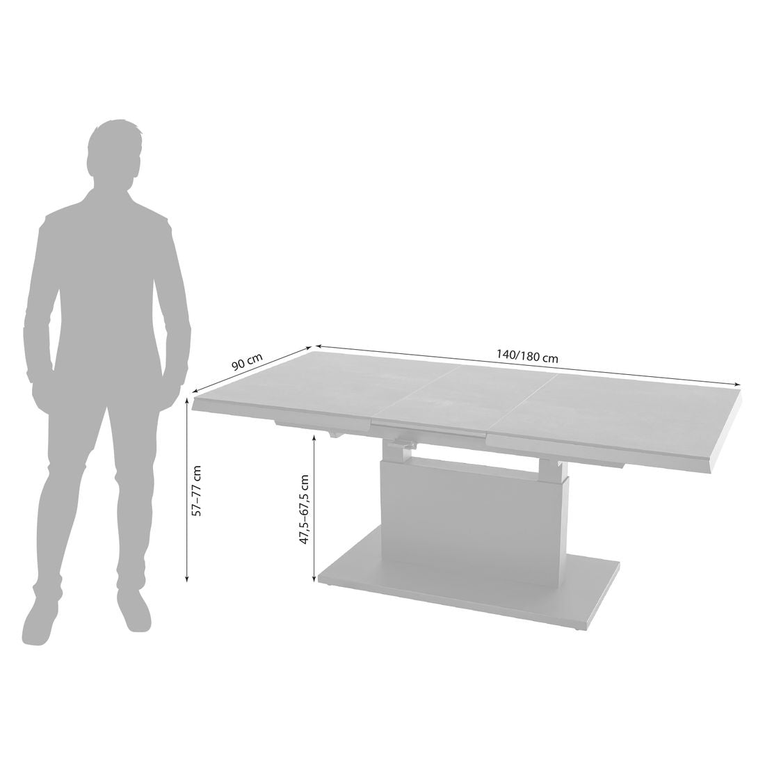 Detalj av teak bordplate på Uttrekkbart hagebord Talina