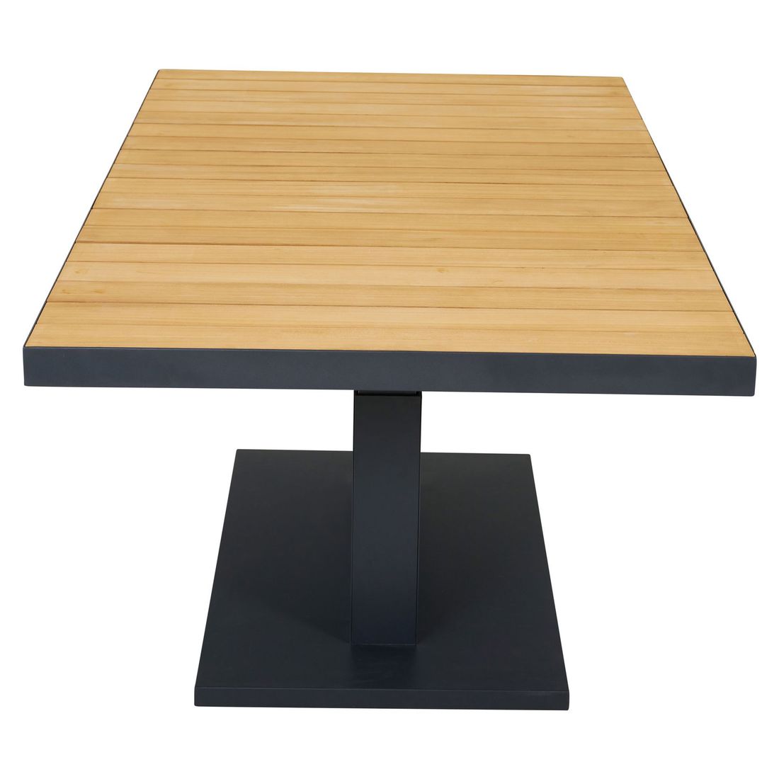 Sidevisning av Uttrekkbart hagebord Talina aluminium/teak