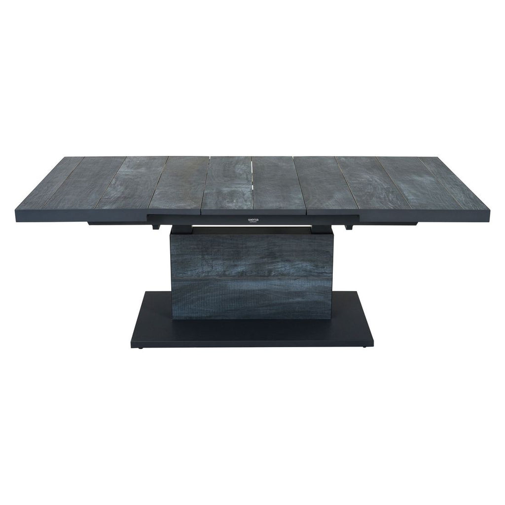 Nærbilde av aluminiumsramme på Uttrekkbart hagebord Talina aluminium/keramikk 140/180x90 cm