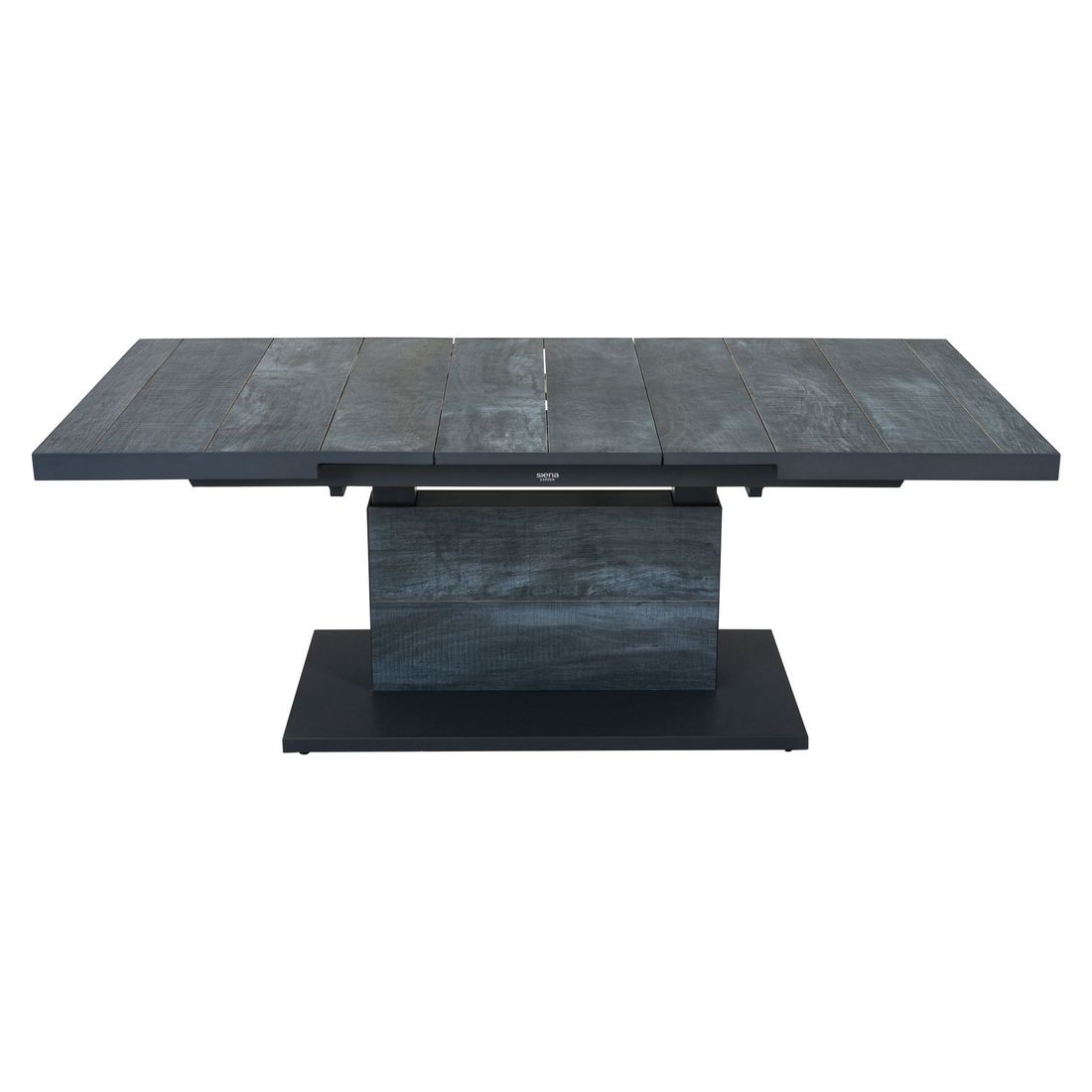 Nærbilde av aluminiumsramme på Uttrekkbart hagebord Talina aluminium/keramikk 140/180x90 cm