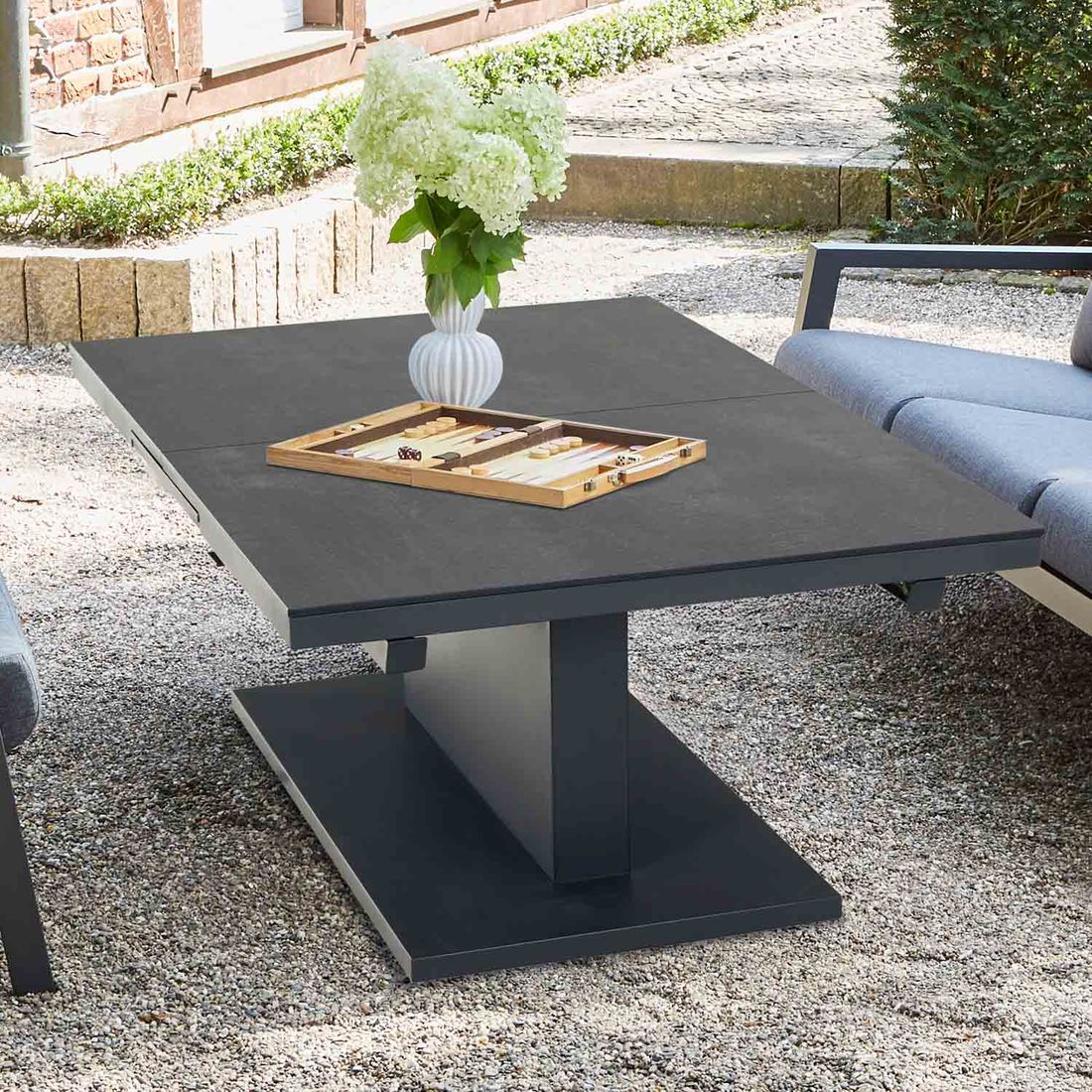 Uttrekkbart hagebord Talina bakside