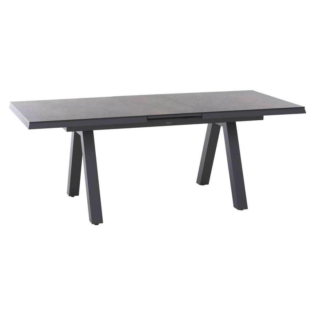 Nærbilde av aluminiumsramme på Uttrekkbart hagebord Tirana 160/200x90 cm aluminium HPL