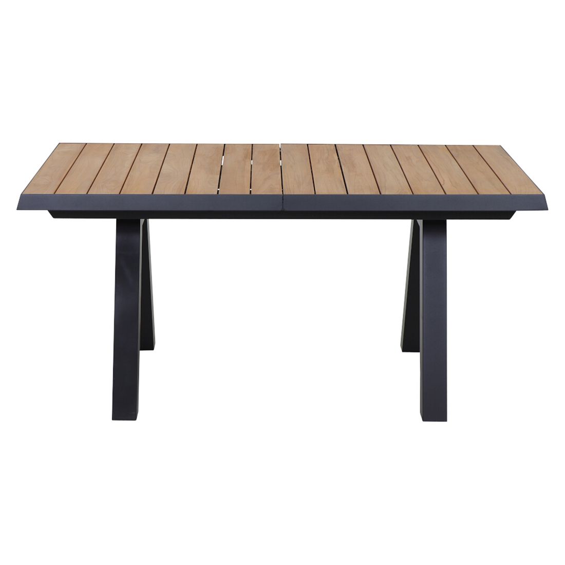 Uttrekkbart hagebord Tirana aluminium/teak 160-200 cm detalj av bordplate