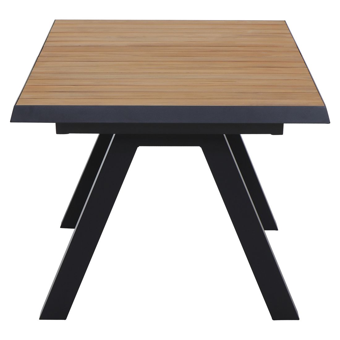 Uttrekkbart hagebord Tirana aluminium/teak 160-200 cm montert i hage