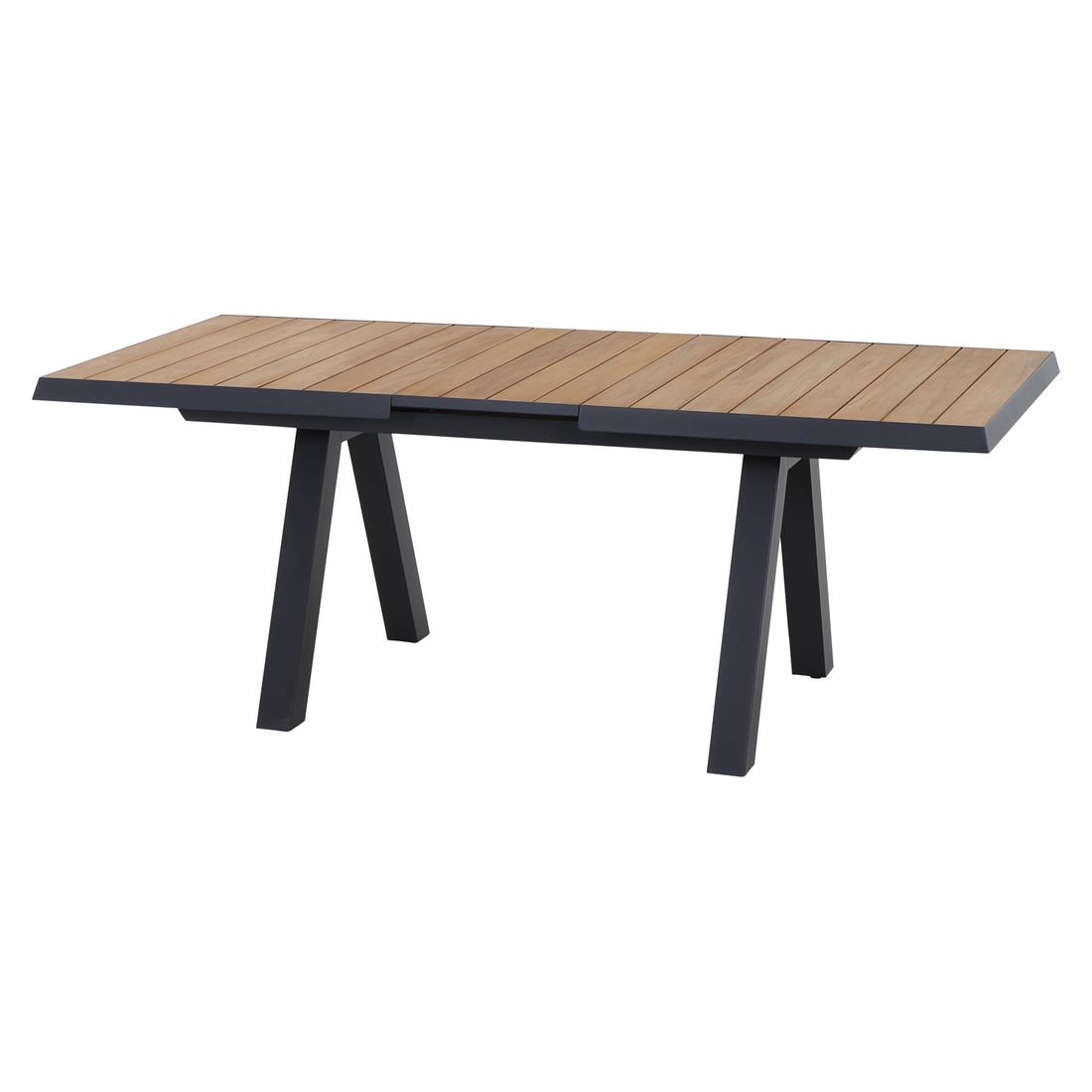 Uttrekkbart hagebord Tirana aluminium/teak 160-200 cm uttrekk