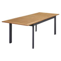 Uttrekkbart hagebord Unicamo 180/240x90 cm aluminium/teak forfra